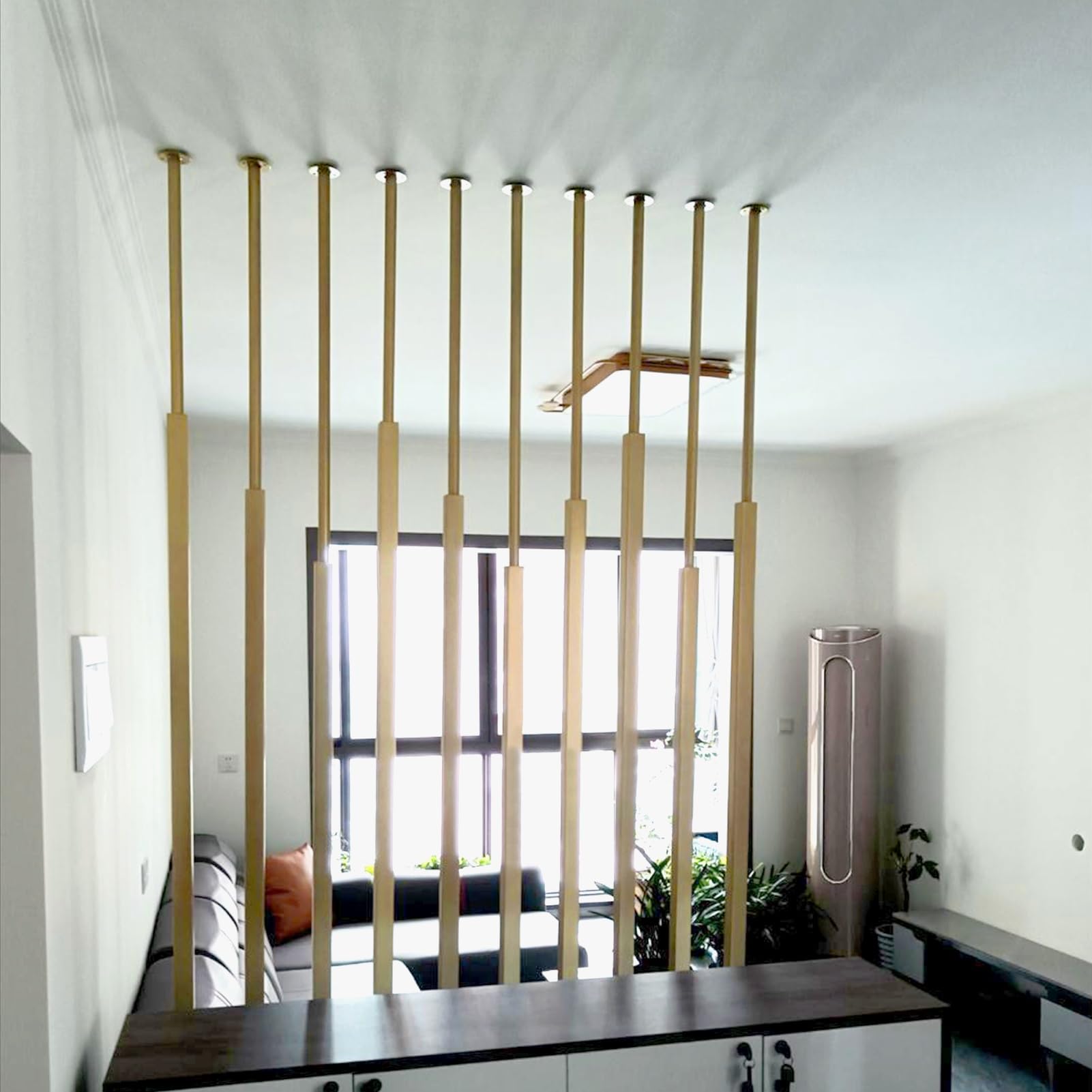 Whnoorher B-7Pcs Room Divider Wall 150Cm 200Cm 210Cm 230Cm 240Cm Tall - Decorative Privacy Screen, Space-Saving Partition For Small Apartments & Home Offices Column(,260Cm(102.36In))