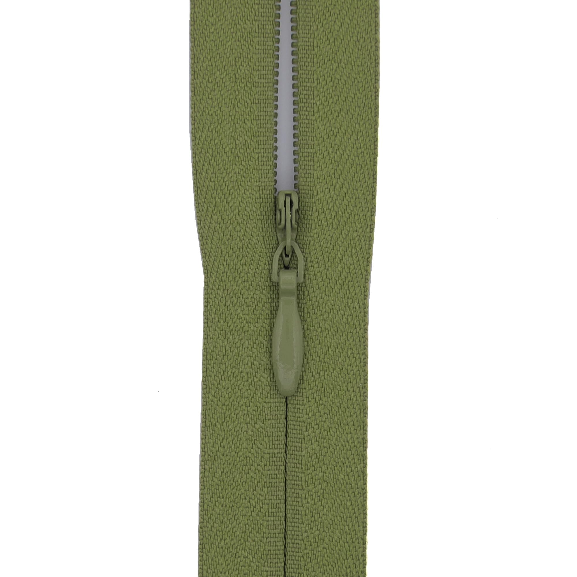 #3 Woven Tape Invisible Zip (Close End), 12 inch (30.5cm) for Skirts, Dress Side-Seams & Small Lumbar Cushions - Professional Nylon Coil Zips for Sewing & Dressmaking - 1 Zip (Warm Moss Green)