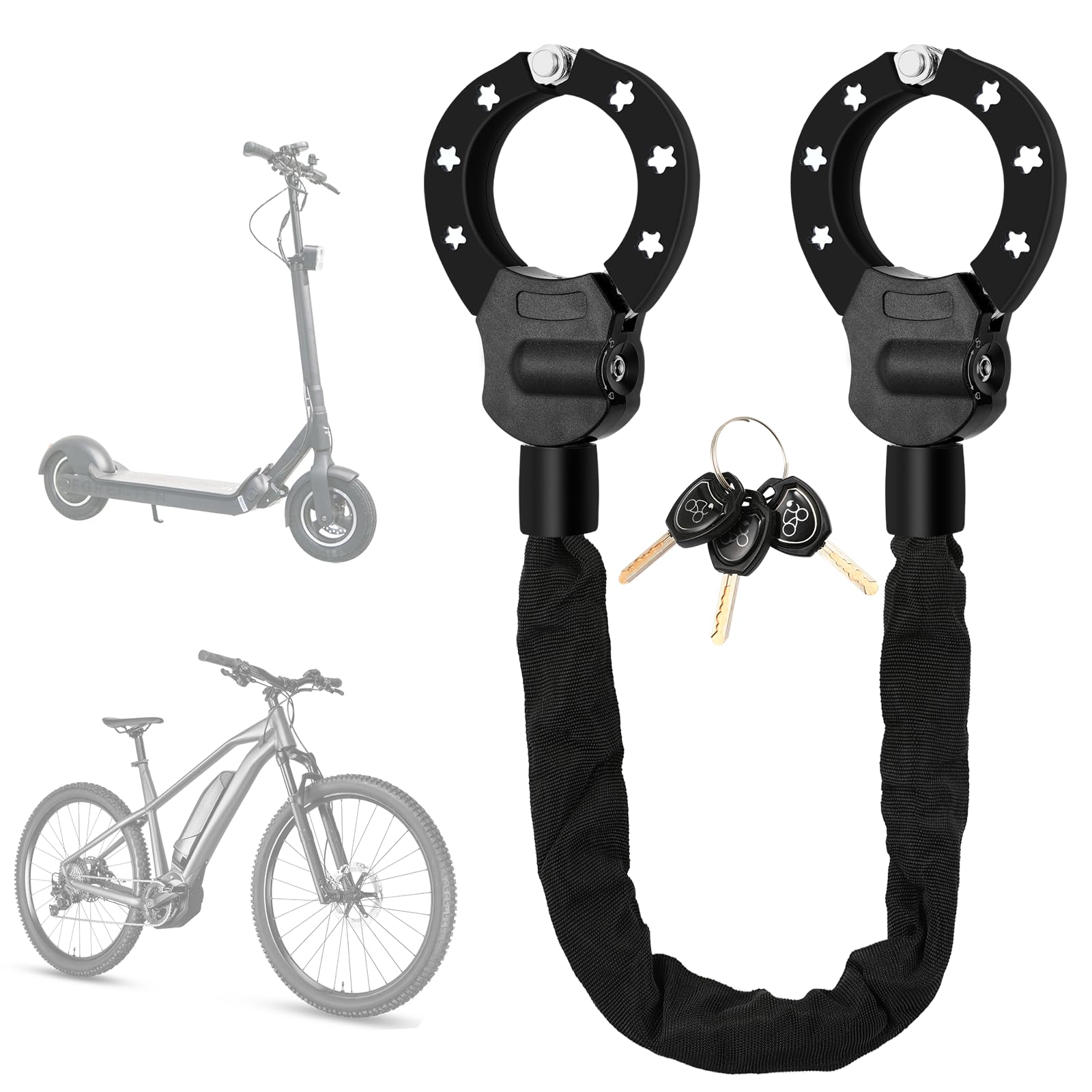 Lucchetto Monopattino Elettrico,Serratura Manette 93cm,Lucchetto BiciBlocco | Catena Bicicletta Antifurto, Accessori Monopattino Elettrico, per Scooter, Bicicletta, Quad, Moto