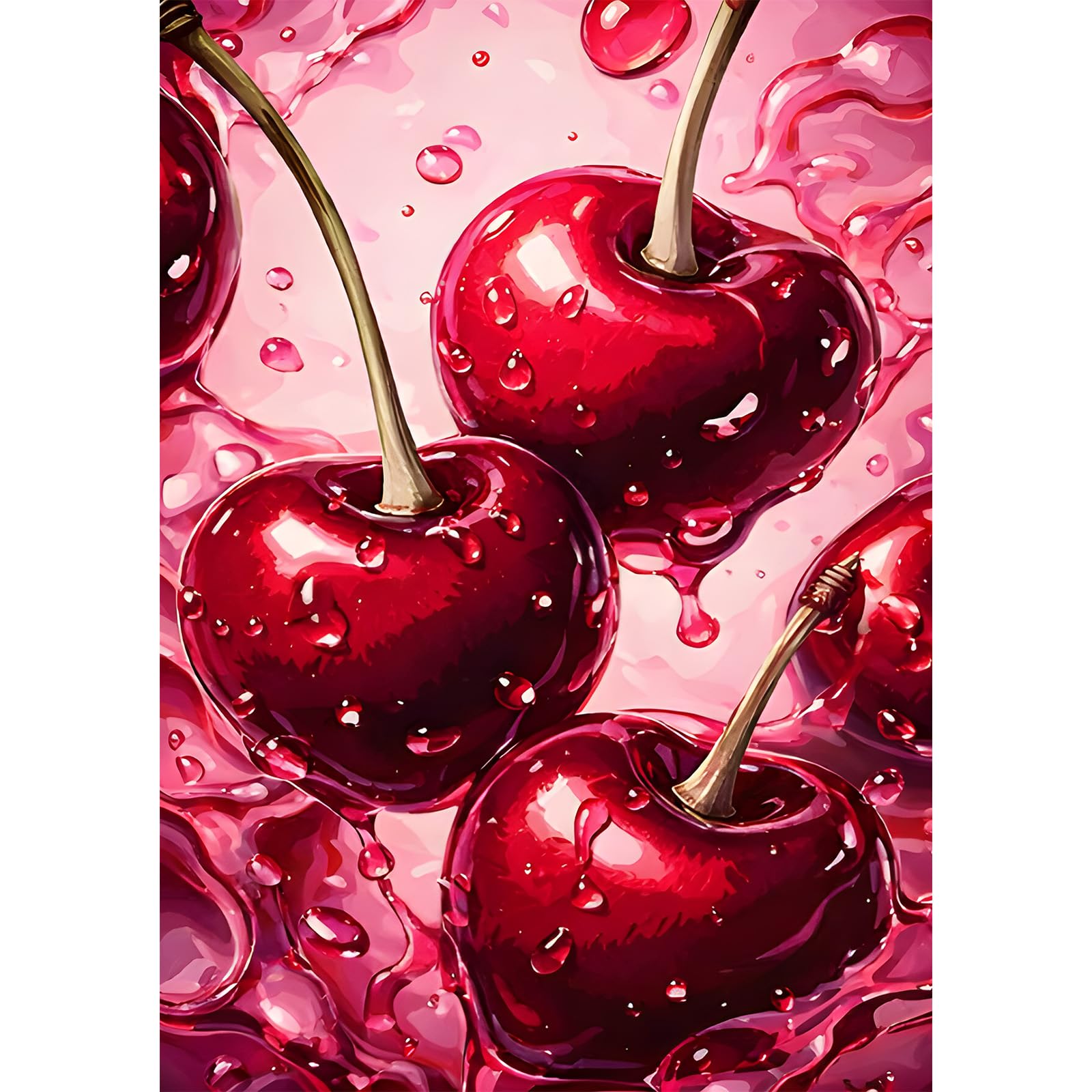 NEWENMO Cherry Diamond Painting Kits Full Round Drill for Adult Beginners โ image 1