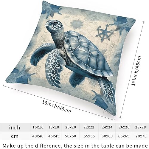 Miniatura 2 de Fundas de cojín de animales del mundo marino junto al océano y fondos marinos, fundas de almohada de tortuga marina costera, fundas de almohada de