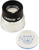 Vista 1 de Carson LumiLoupe 10x Power - Lupa de soporte preenfocada con lente dual y retícula a presión (LL-20)