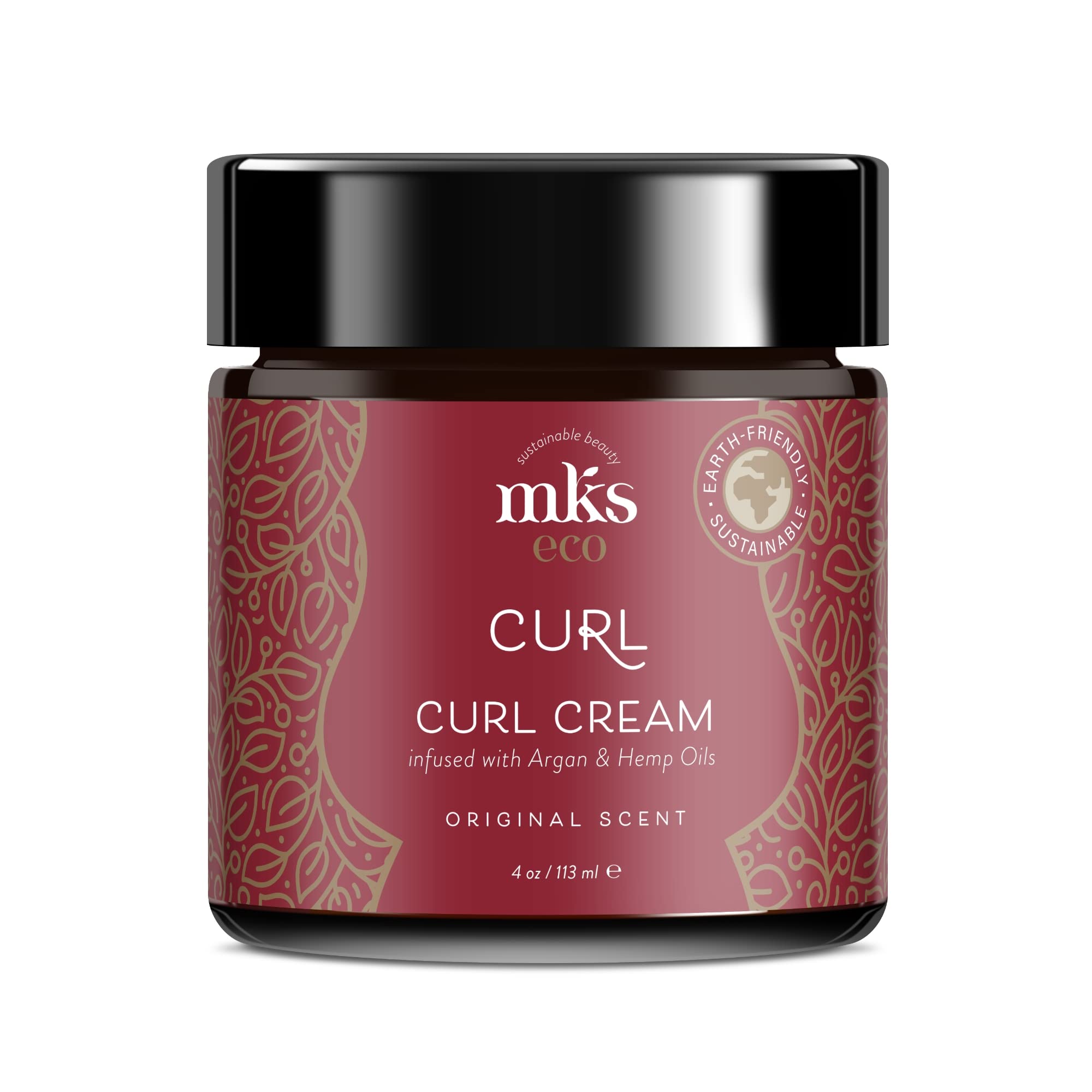 MKS eco Curl, Original Scent - 4 oz - Curl Cream - Define Curls, Eliminate Frizz & Flyaways - Jojoba, Hemp Seed & Moroccan Argan Oil - Vegan & Cruelty Free