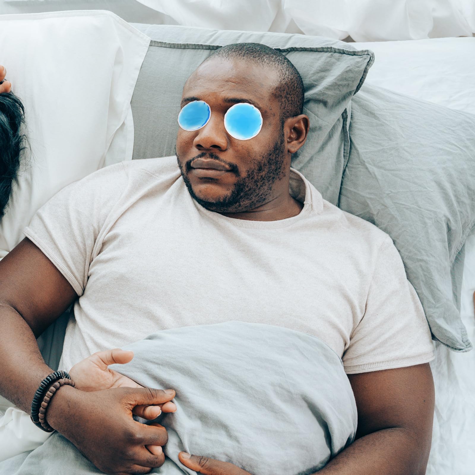 Masque Oculaire Rond en Gel Pvc Réutilisable 6 Pcs pour Compresses Froides et Chaudes, Rafraîchissant Voyage ou Usage Domestique