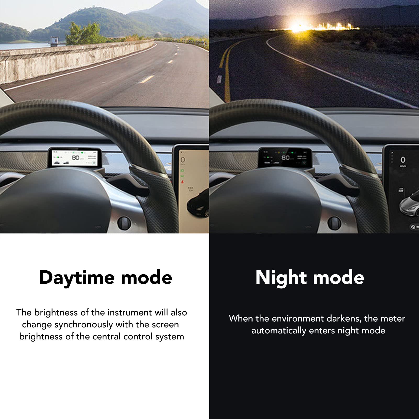 Wyświetlacz Samochodowy HUD, Cyfrowy Wyświetlacz HUD Gauge Head Up Prędkościomierz MPH KMH, 4,6-calowy Samochodowy Wyświetlacz LCD Deska Rozdzielcza Zestaw Wskaźników Alarm ( Ryzeny)