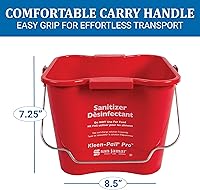 Vista 3 de San Jamar Kleen-Pail Pro - Cubo desinfectante con asa de alambre para limpieza, cocinas, restaurantes y uso de conserjería, plástico, 6 cuartos
