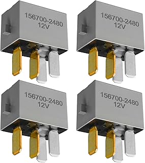 4Pin Automotive Relay 156700-2480 Fit for Maruti Suzuki Ertiga 2012-2022 Swift 1989-2022 SX4 2007-2014, Replace 90987-02022 156700-2470, 12VDC 25A-30A 4Pcs