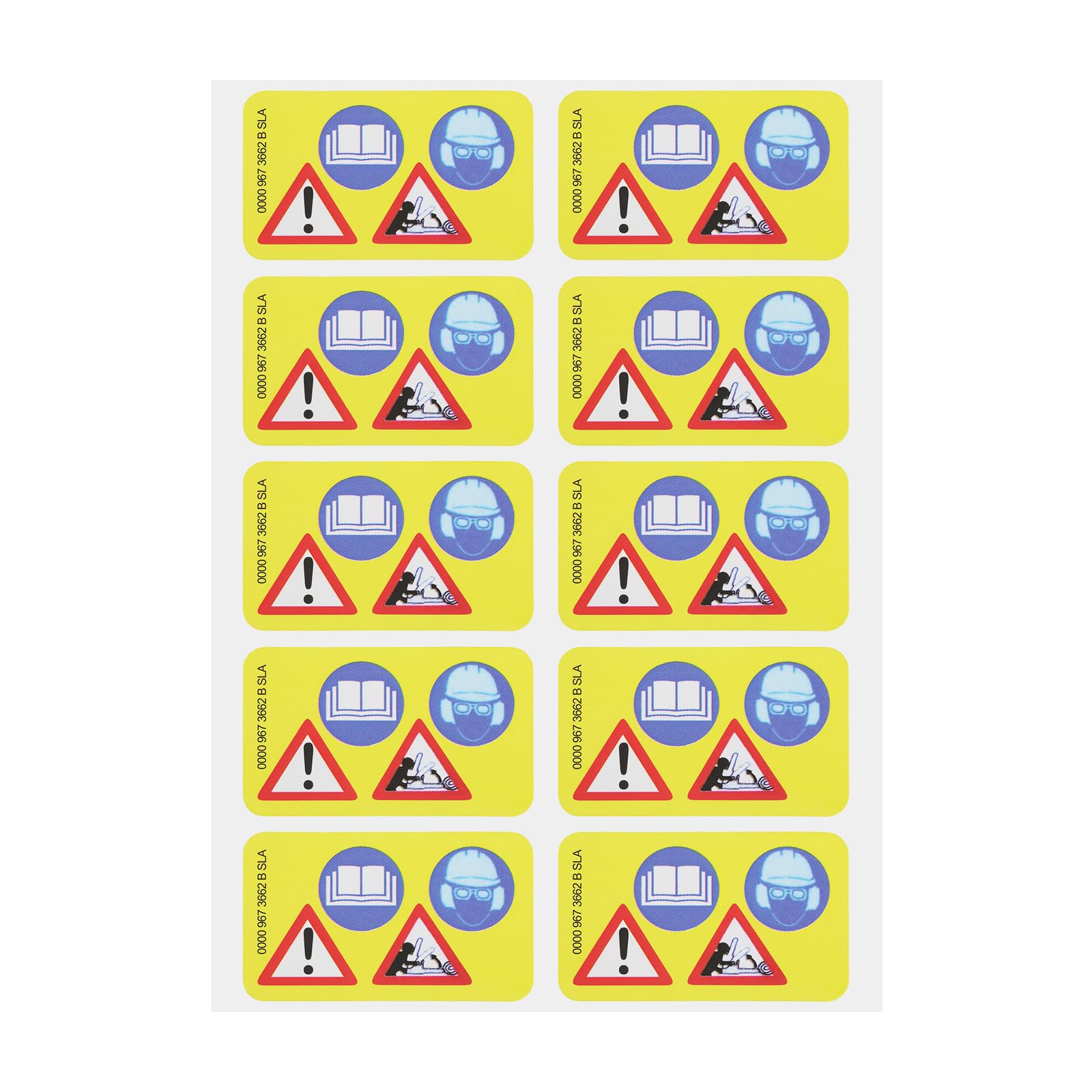 Briny River 10Pcs Chainsaw Warning Pictograph Sticker 00009673662/B Self Adhesive Sticker Decal, # 0000 967 3662 PVC Waterproof Sticker Compatible with Stihl Chainsaw
