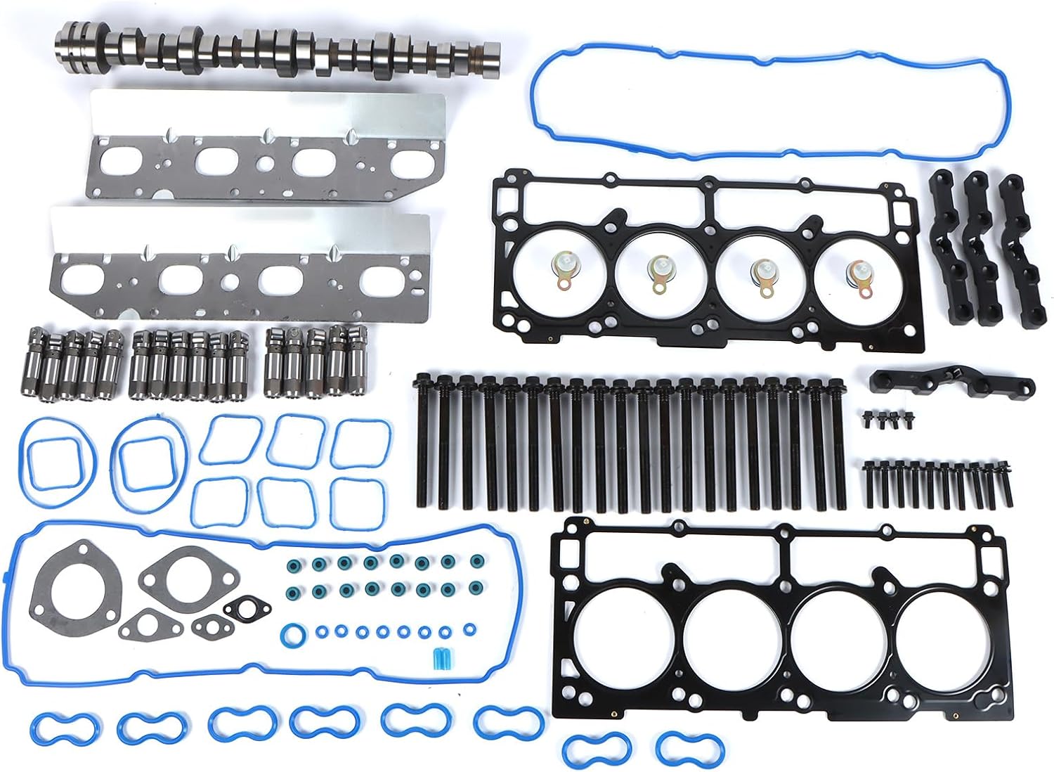 Non-MDS Lifters Camshaft Kit with Gaskets Plugs, Fits for Ram 1500 2009-2015 V8 5.7L Hemi, 53021720AB Lifters Camshaft Head Gasket Set for 2009 Durango Aspen V8 5.7L, Replace# 53021720AD