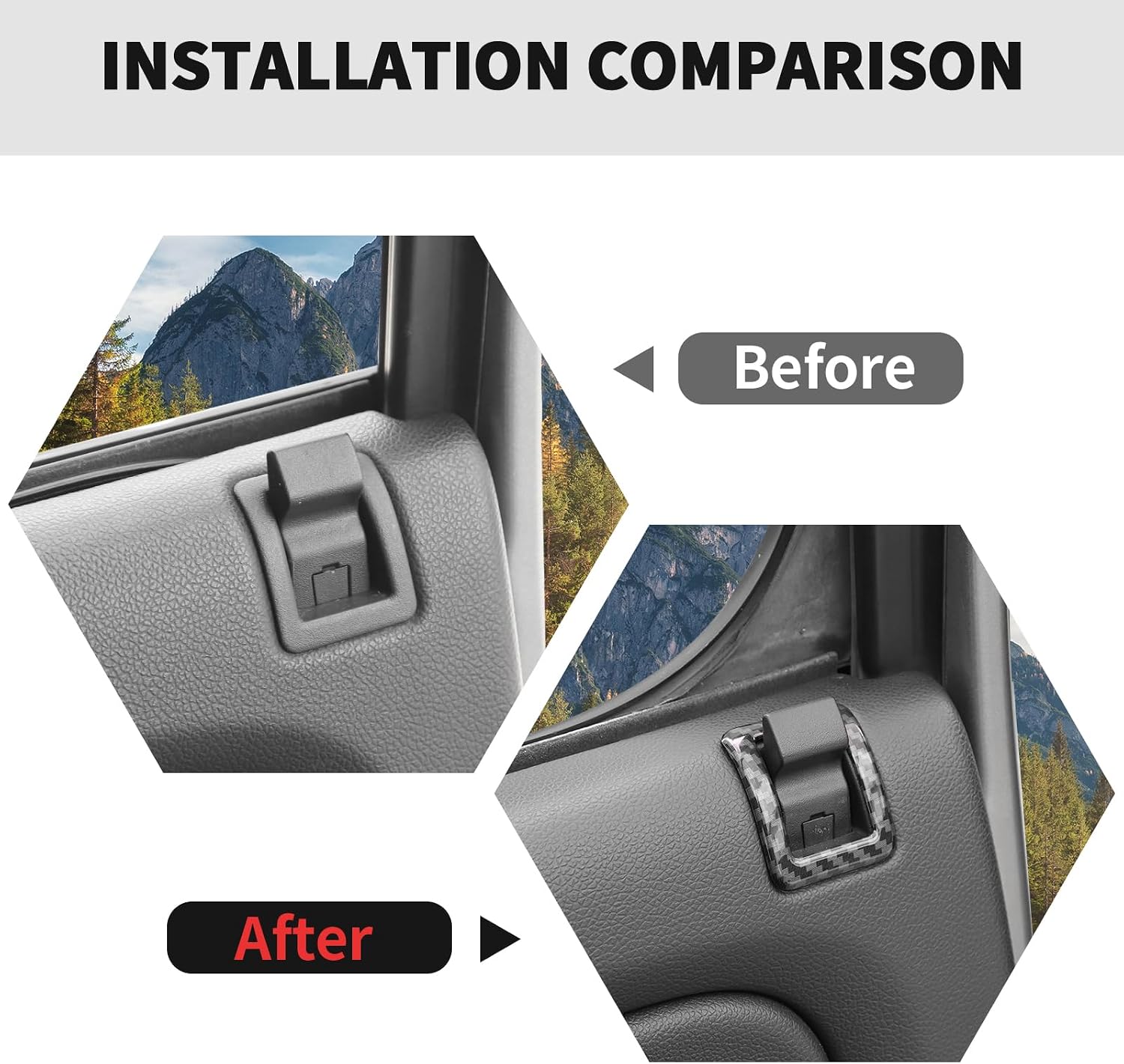 RT-TCZ Car Door Lock Pin Cover Trim Decoration Interior Accessories for Chevy Avalanche/Suburban/Tahoe 2007-2013,for GMC Yukon/Sierra 2007-2013 (Black Carbon Fiber)