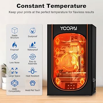 Resin 3D Printer Enclosure with Ventilation + LED Light