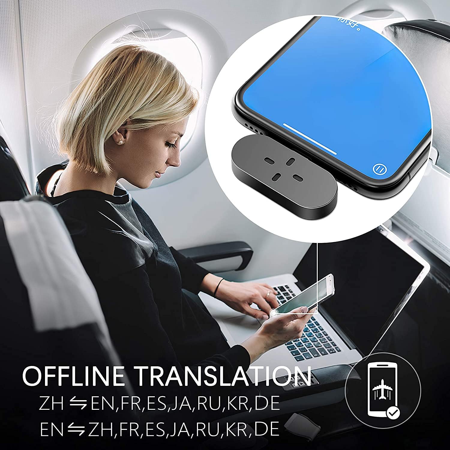 Timekettle Zero Language Translator Device – Supports 40 Languages   93 Accents Mini Size Voice Translator   Voice Recorder for Traveling Learning Business Fit for iOS System Only Photo