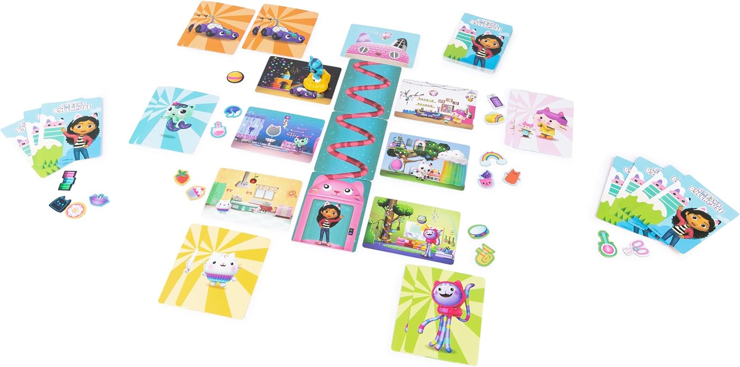 Spin Master Games Gabby's Dollhouse Match-ical Matching Game with Cards and CatRat Figure, in the popular Gabby's Dollhouse Preschool Series Design on Netflix, for 2 Players from 4