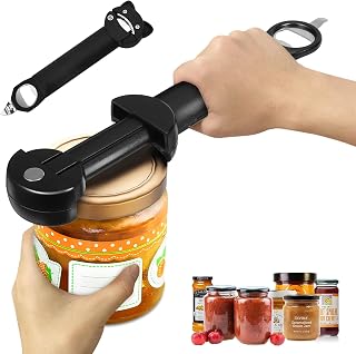 7 in 1 Jar Opener, Multifunctional Retractable Bottle Opener, Magnetic Can Opener, Suitable for Elderly People with Hand Weakness, Arthritis, Weak People, Kitchen Lid Opener, Black