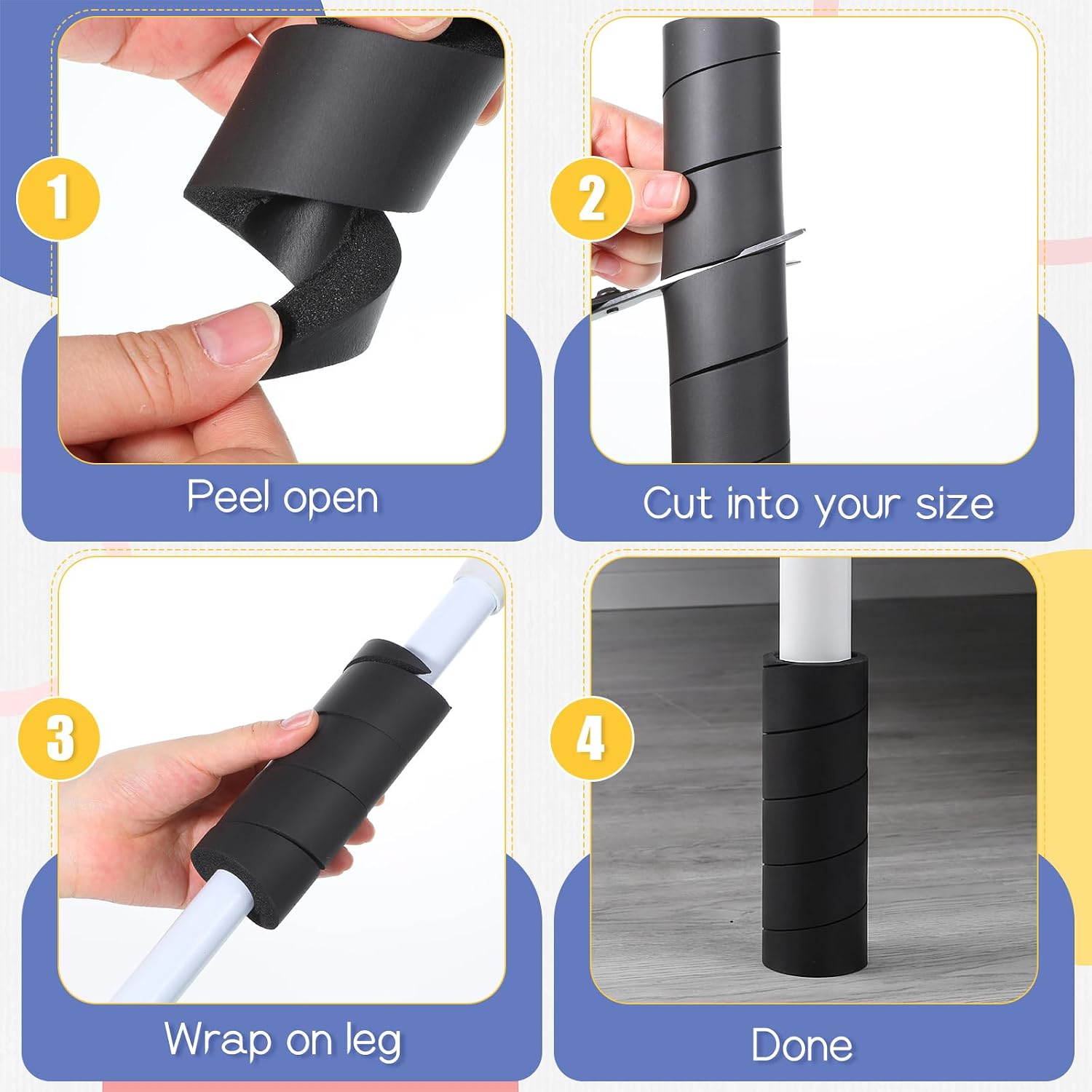 16 Pcs Bed Frame Toe Protectors, 5.9 x 1.6 x 6.0 Inches