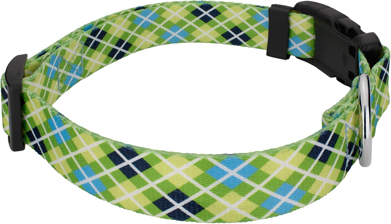 Country Brook Petz - Margarita Argyle Everyday Dog Collar - Made in The U.S.A. - Plaid and Argyle Collection Featuring Charming Designs (5/8 Inch, Small)