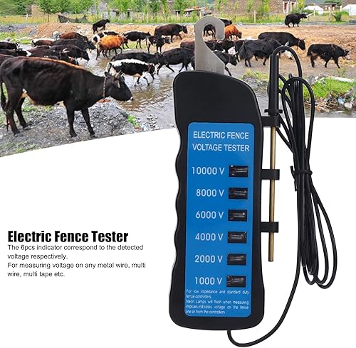Miniatura 5 de AYNEFY Probador de valla Luces indicadoras de neón Probador de valla para granjas Probador de voltaje de valla eléctrica Buscador de fallas Equipo