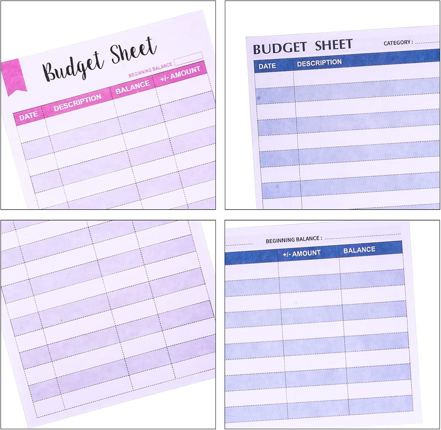 Tofficu 24 Sheets Expense Budget Sheets Money Trackers Cash Expenditure Manager for Budgeting Budget Envelopes Cash Envelope Wallet Budget Planner : Office Products