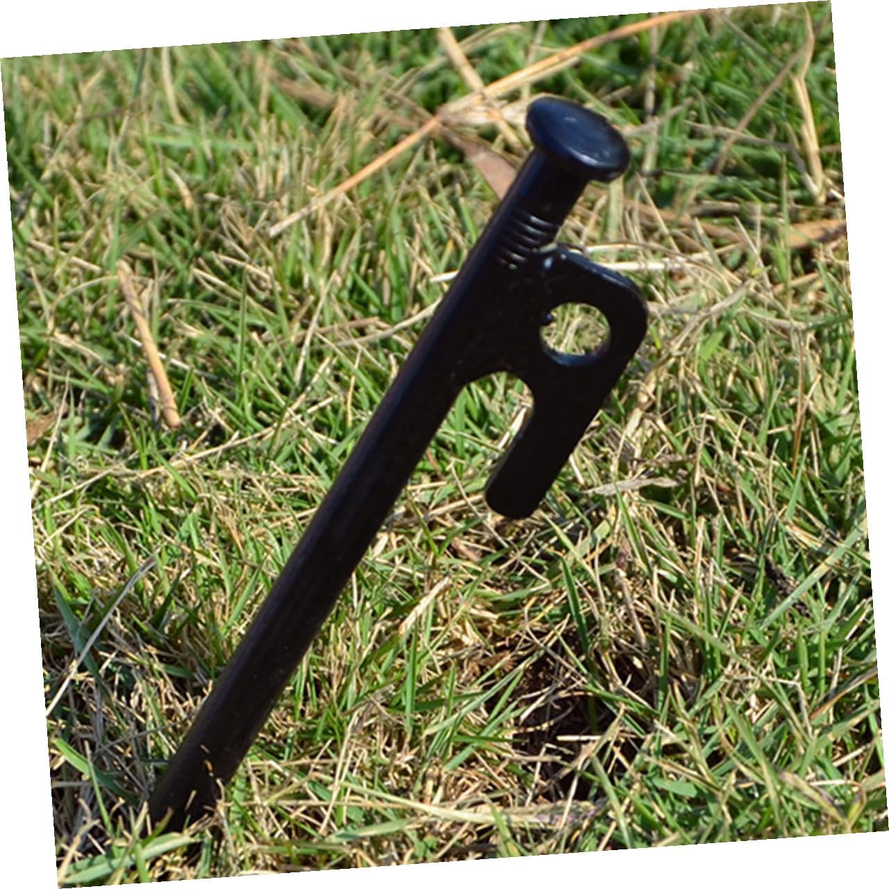 Heavy Duty Tent Stakes 10pcs Metal Camping Pegs Black 30cm with Storage Bag for Outdoor Tent Fixing and Tarp Anchoring