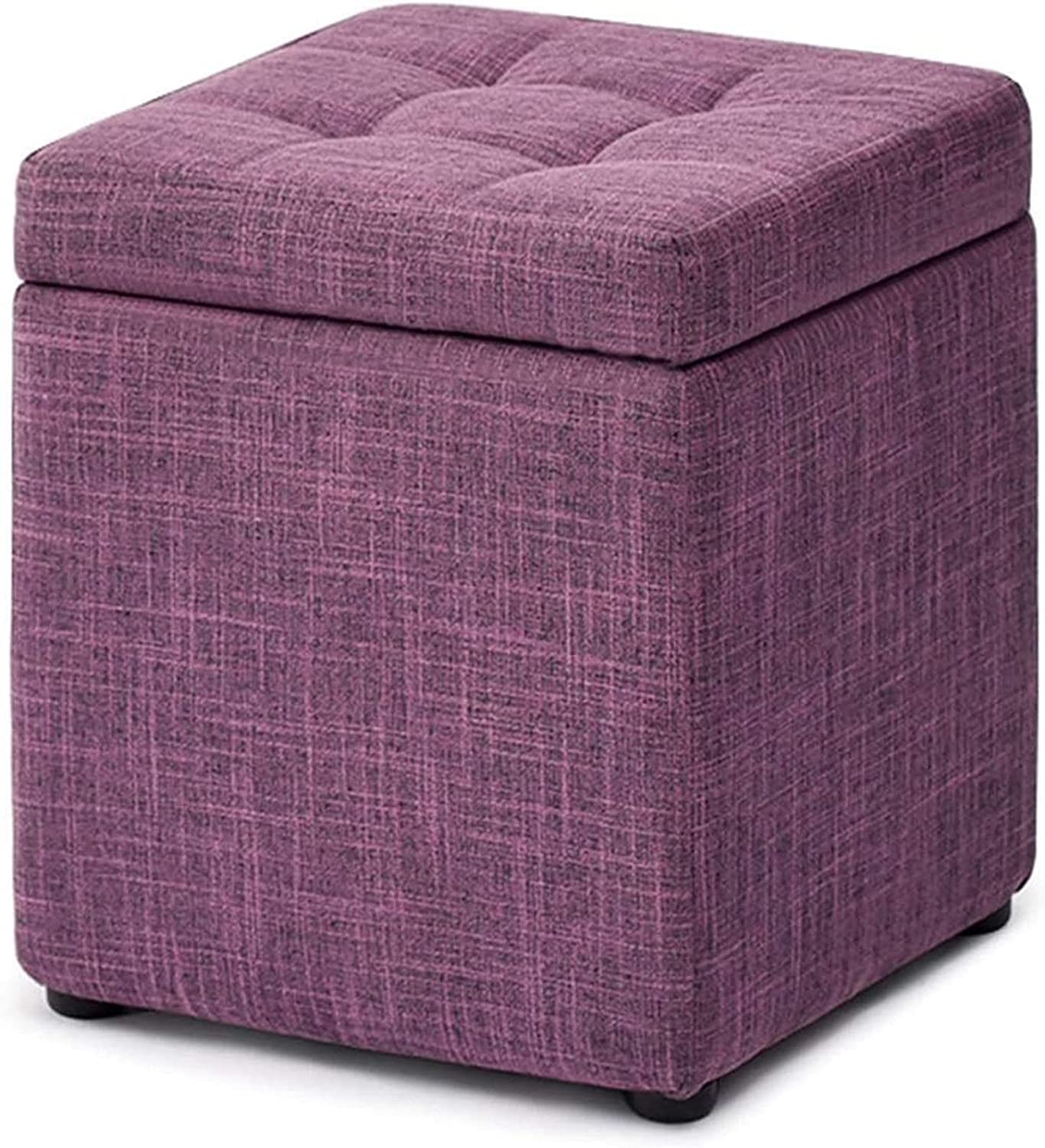 Pouf de Rangement et Repose-Pieds Tissu Petit Format Peu Encombrant pour Dortoir