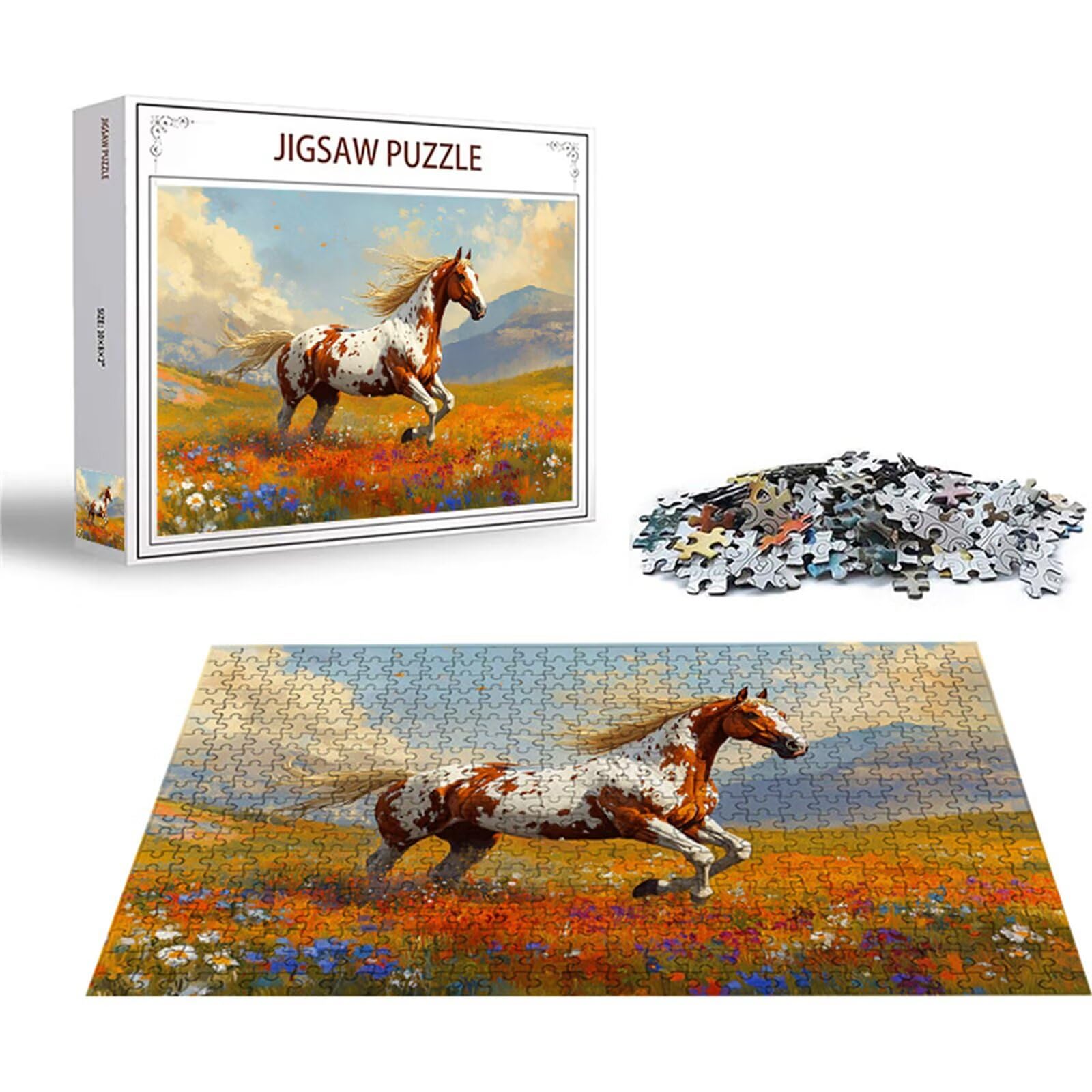 Puzzle 2000 sztuk koń puzzle kwiat układanki drewniane, klasyczne dla dorosłych diY gra wyzwanie idealnie pasują między nimi literami z tyłu Wysokiej jakości układanki dla dzieci dorosłych wiek 14 lat