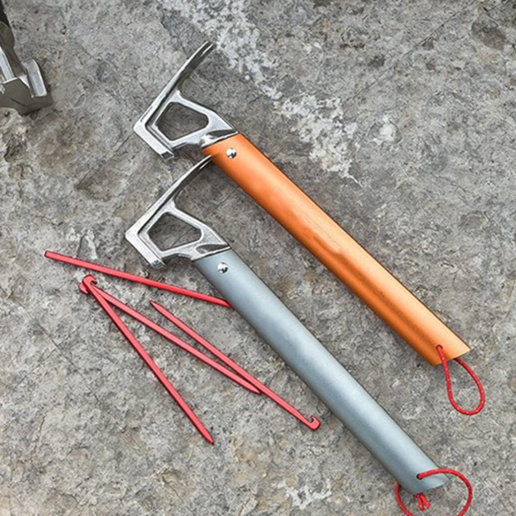 Multifunctional Stainless Steel Stakes Nail Puller with Aluminum Alloy Handle Protect Yourself in the Wild Camping Tent Tool
