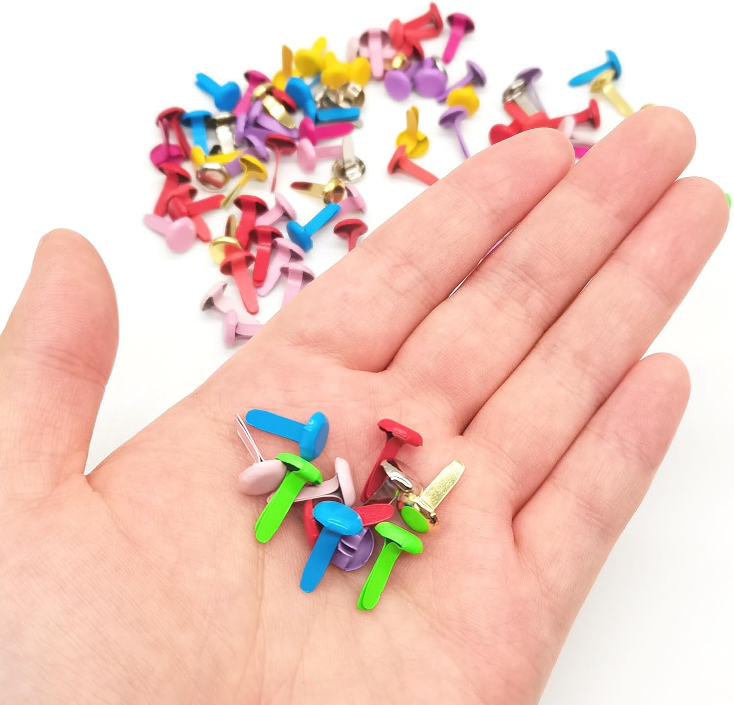 Multicolor Split Pins Pastel Metal Brad Fasteners Brads Round