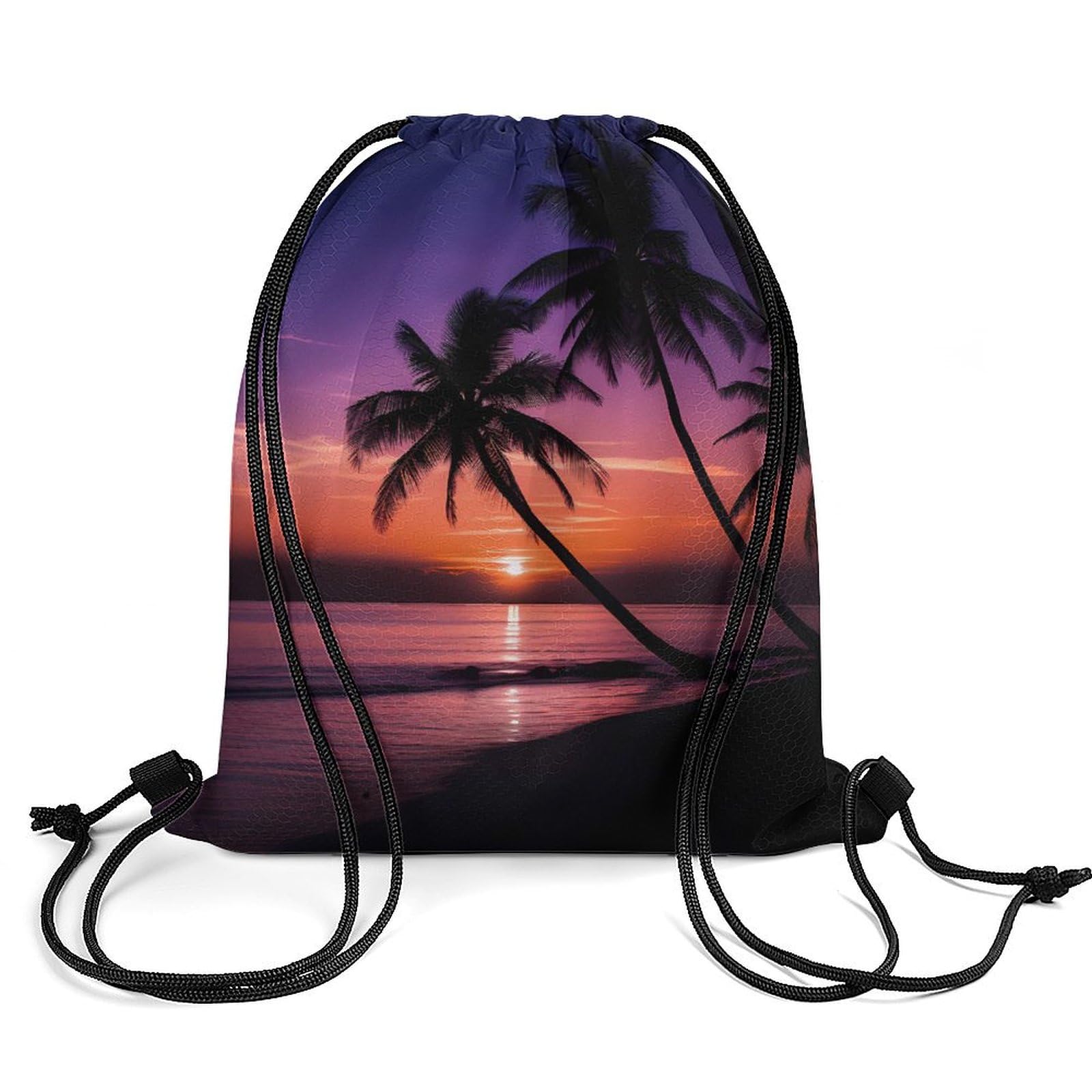 Hawaiian Sunset Drawstring Backpack Durable Sport Gym Bags Daypack for Men Women 35 * 42cm