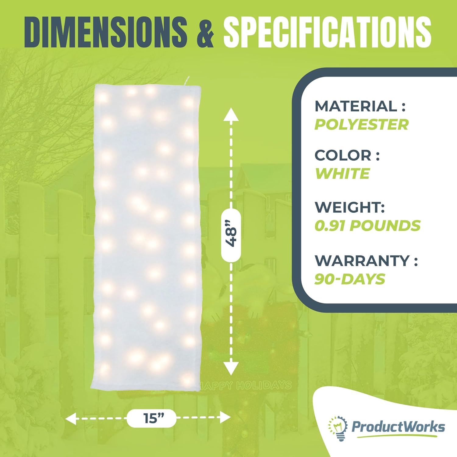 ProductWorks 4 Pack 48" x 15" Pre-Lit Snow Cover Blanket Christmas Village Display, 8 Function Indoor Holiday Decoration, 40 LED Lights, White