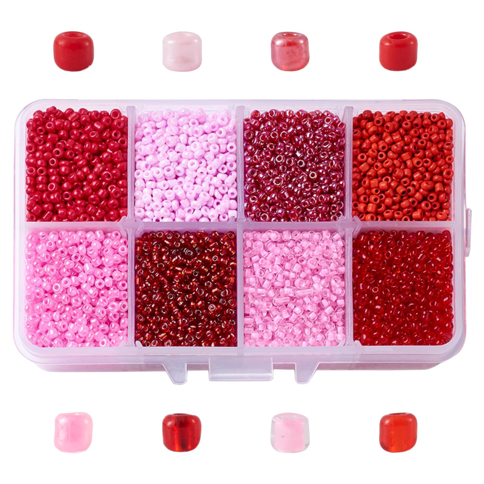 Craftdady 12500Pcs 12/0 Glas Rocailles 2Mm Kleine Pony Kralen Rood Gemengde Kleuren Voor Kralen DIY Crafting Sieraden Maken