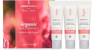 Green People Organic Hair Essentials Set für Glanz & Volumen | Für Glanz und Volumen, Frei von Silikonen und SLS, Bio und ohne Tierversuche, Silikonfreies, SLS-freie Formel, Mehr Glanz