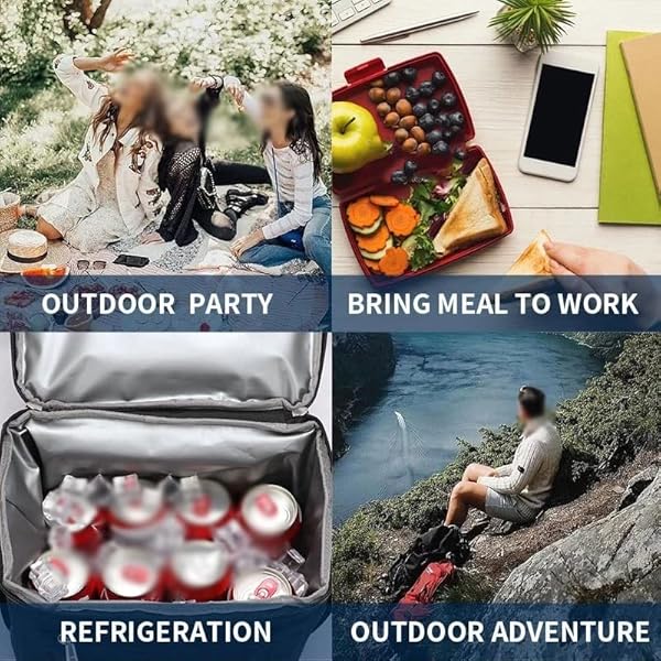 Dubbellagers värmeisolerad kylväska Ryggsäck - Stor kapacitet för mat, dryck och picknick - Håller dryckerna kylda svarta