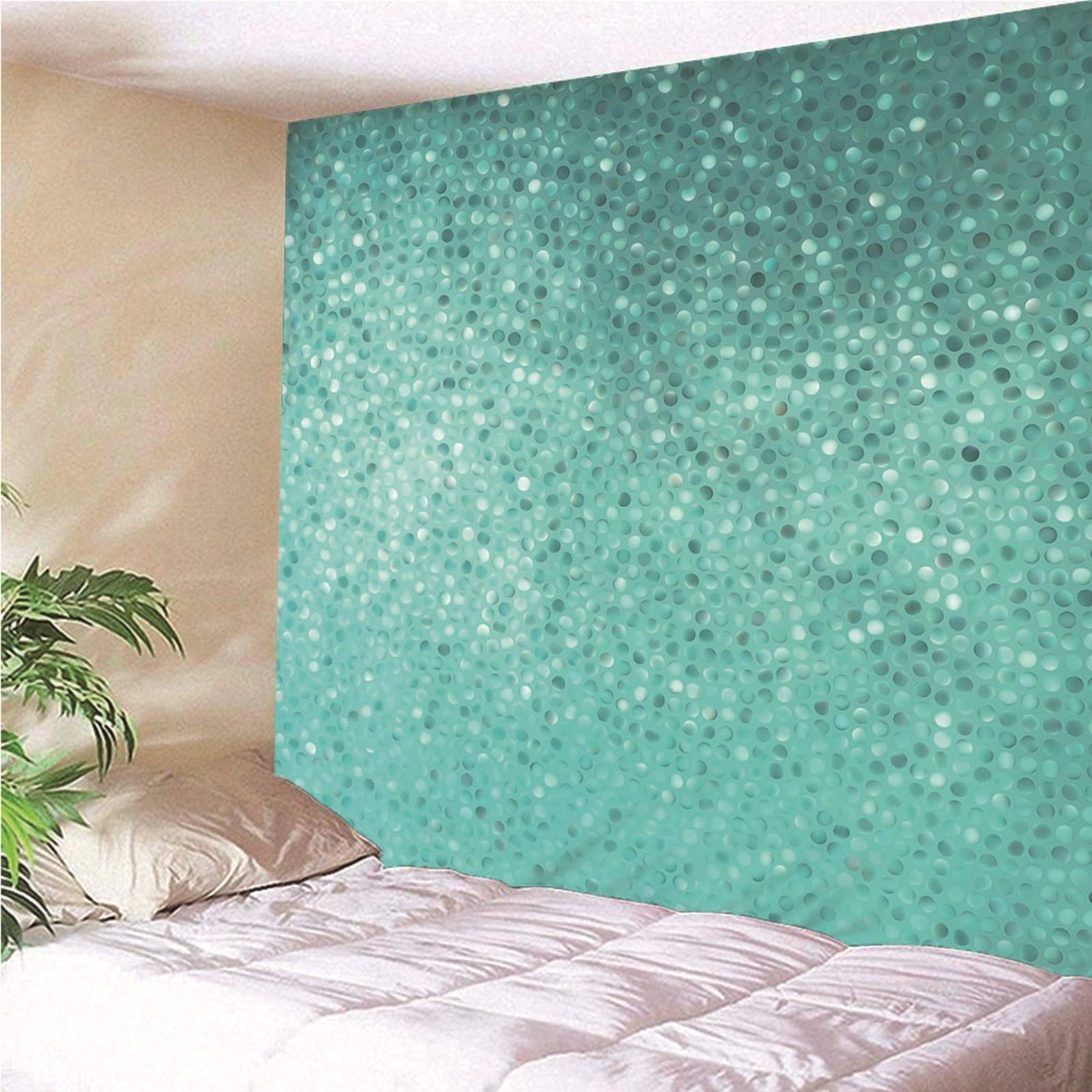 Makata na ścianę do sypialni 300 x 260 cm, poliester, tapeta w stylu vintage, kamyki, dekoracja na ścianę, do sypialni, salonu