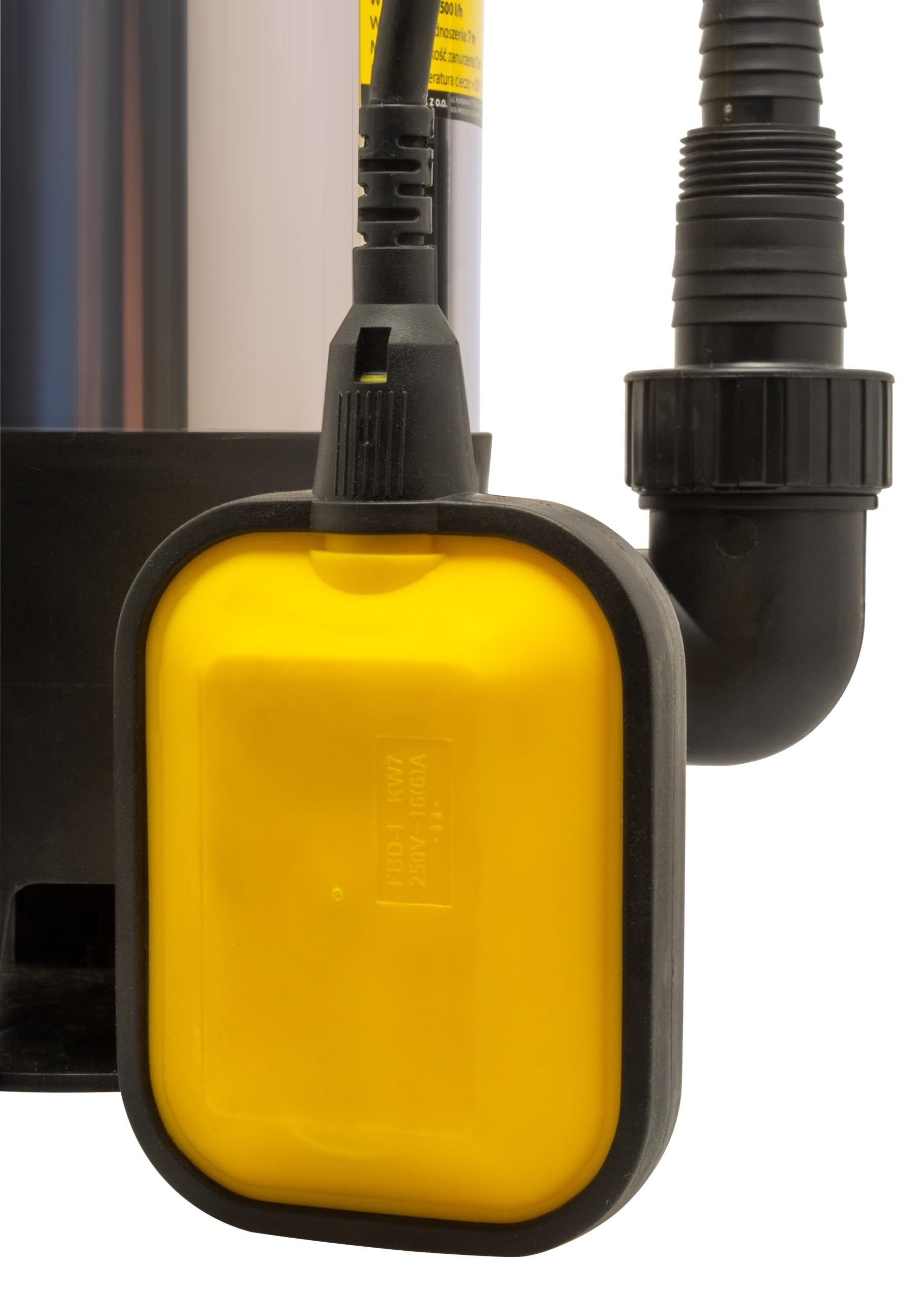 Schmutzwasser-Tauchpumpe 550W – 12.500 l/h – Automatik mit Schwimmerschalter – Kellerpumpe, Gartenpumpe, Regenwasser, flachsaugend – 10 m Kabel, max. 7 m Förderhöhe