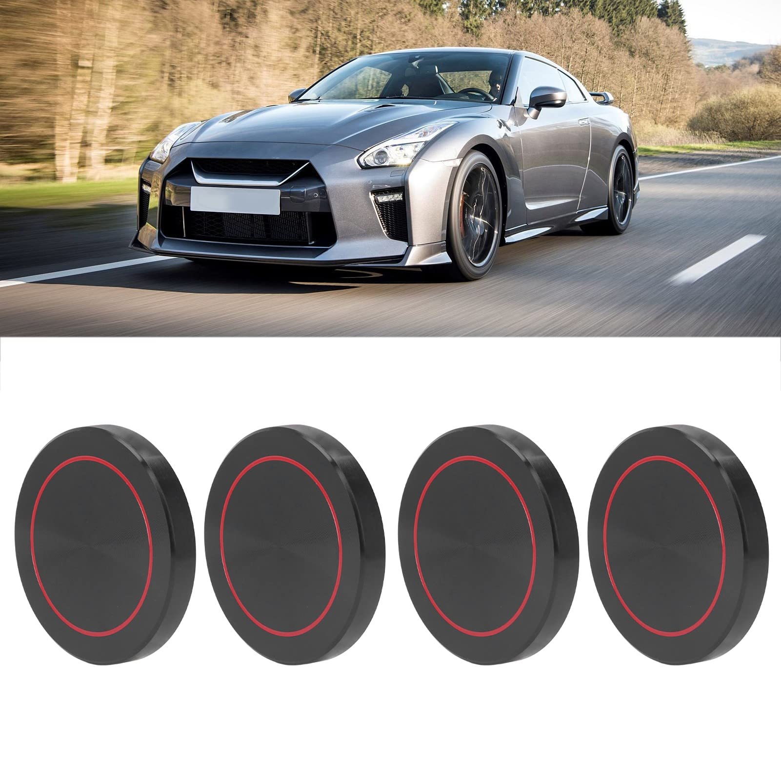 Generic Piasta środkowa Koła ze Stopu Aluminium do GTR R35 2008-2016 Pasuje do Zamiennej Naklejki Piasty na Koła Samochodu