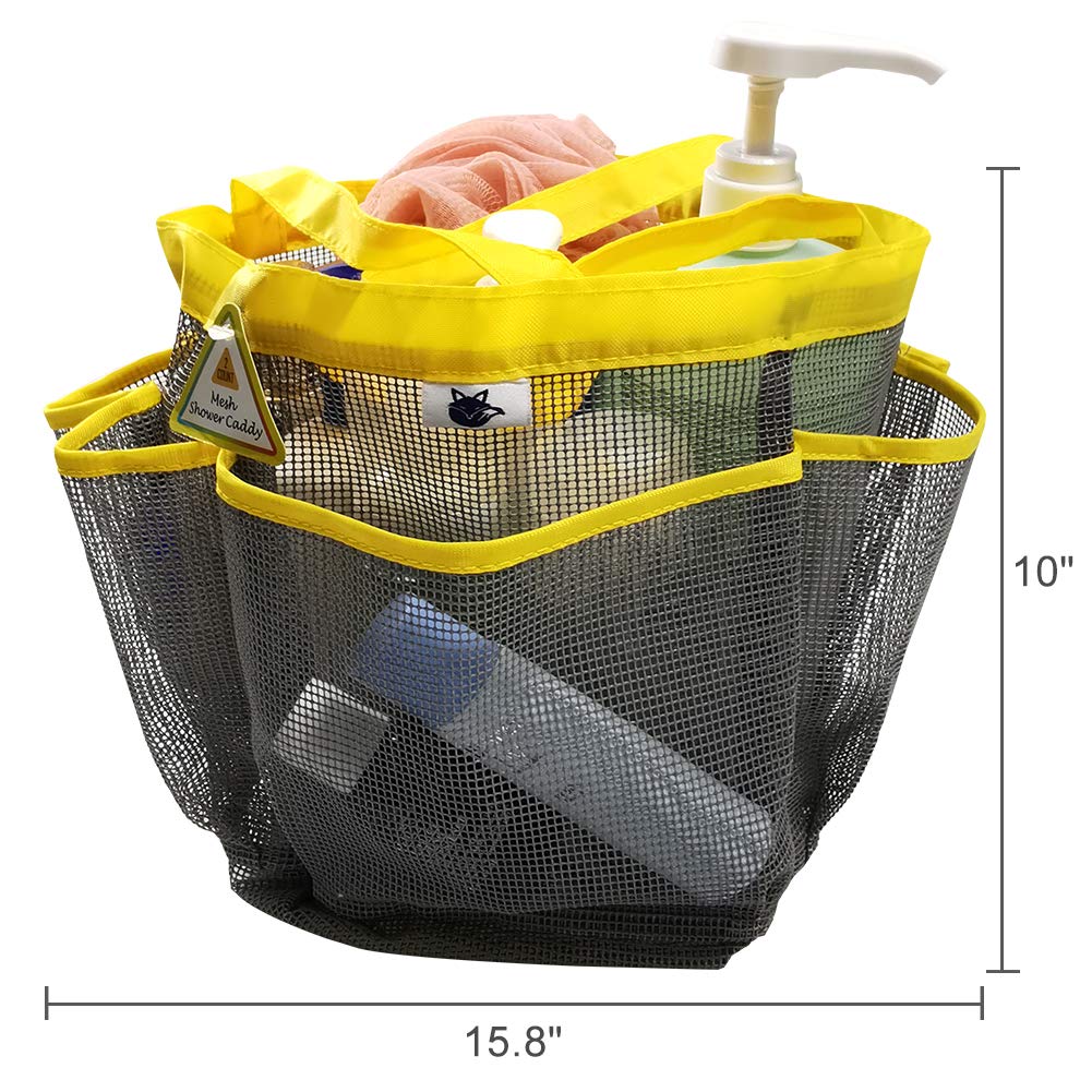 2 Pack Mesh Shower Caddy, Quick Dry Shower Tote Bag Hanging Toiletry with 2 Handles for Shampoo, Conditioner, Soap and Other Bathroom Accessories 3