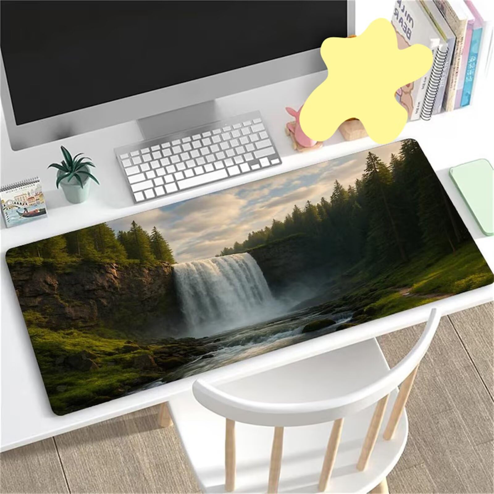 Tappetino Mouse XXL Cascata della Giungla 1200x600x2mm, Tappetino mouse Gaming Antiscivolo Resistente, Grande Mousepad gaming, Migliora Precisione e Velocità, Adatto Ufficio, Casa, Tastiera