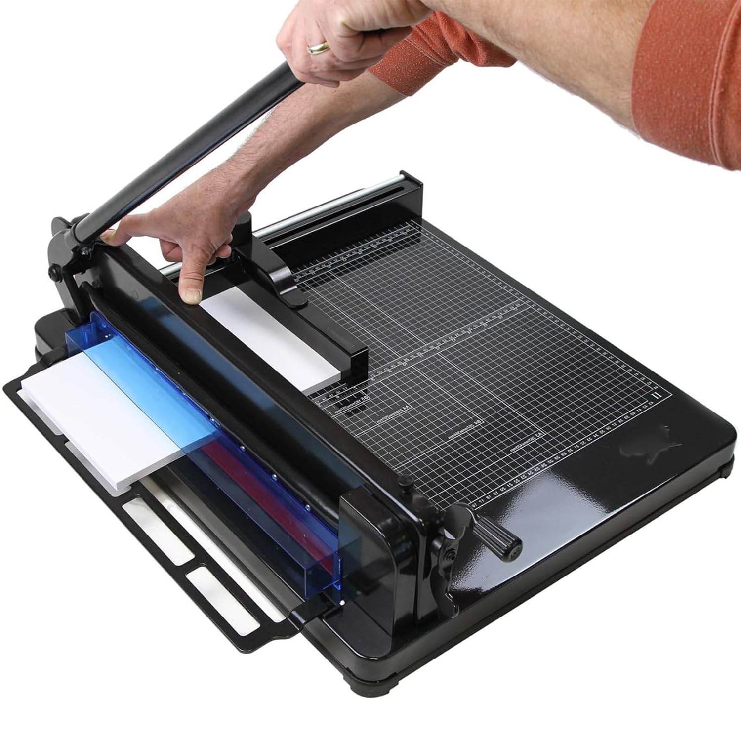 Taglierina Manuale per Carta ad Alta Resistenza con Scala di Posizionamento Mobile per Ufficio e Scuola Domestica.