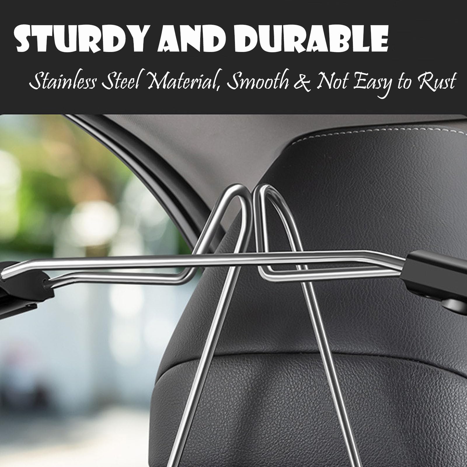 2 Perchas para Coche, Compatible con KEDE Bronco GLS, Duradero Multifuncional Percha Respaldo Silla Coche Perchero,Type A-Black