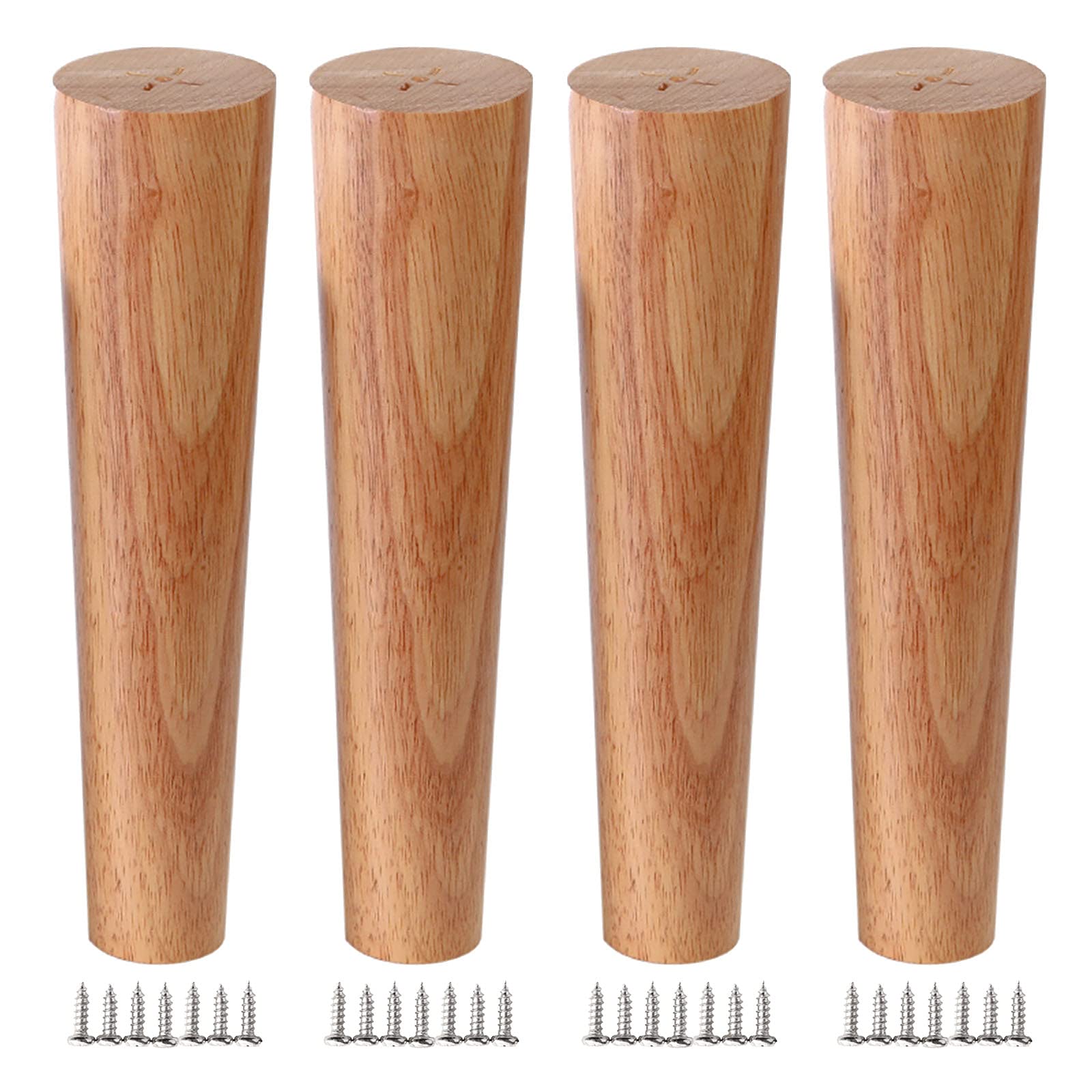 Drewniane nogi meblowe, 4 szt., antypoślizgowe, wymienne nogi stołowe, 60 cm, podparcie sofy, łóżka, szafki i biurka zawiera akcesoria, trwałe drewniane nóżki