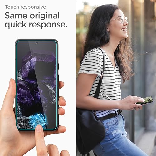 Miniatura 5 de Spigen Protector de pantalla de vidrio templado GlasTR AlignMaster diseñado para Pixel 8 compatible con fundas, paquete de 2