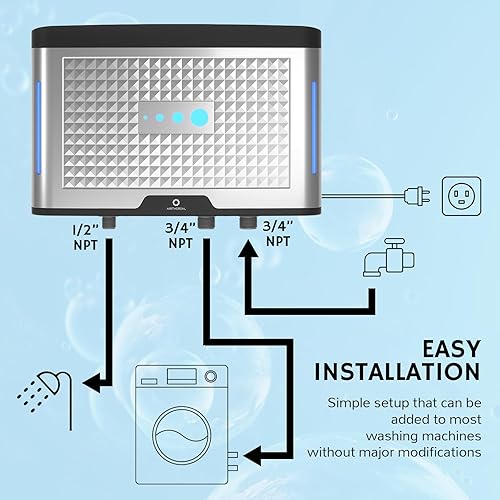 Miniatura 6 de AIRTHEREAL AH20K Sistema de lavandería con ozono - Generador de ozono para lavadora, dispositivo de agua con ozono - Desinfecta y lava la ropa con