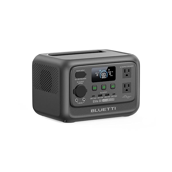 BLUETTI Elite 30 V2 Portable Power Station, 288Wh Solar Generator, 600W AC Outlets (Power Lifting 1500W), Fast Charging LiFePO4 Battery Backup for Camping, Road Trip, Outage (Solar Panel Optional)