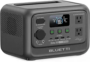 BLUETTI Elite 30 V2 Portable Power Station, 288Wh Solar Generator, 600W AC Outlets (Power Lifting 1500W), 0-100% in 70 Min, LiFePO4 Battery Backup for Camping, Road Trip, Outage (Solar Panel Optional)