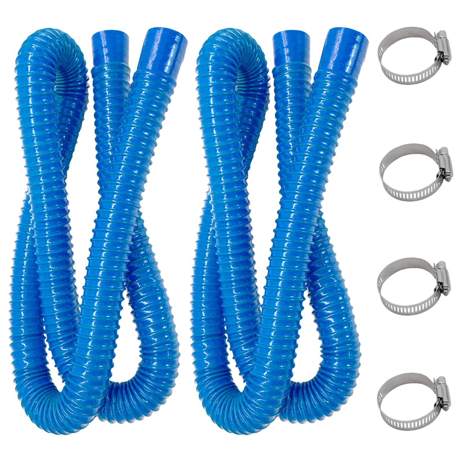 Leak-Resistant Pool Pump Replacement Hose Kit – 2 PE Hoses & 4 Clamps for 300, 330, 530, 1000 GPH Pumps, Above Ground Pools & Spas
