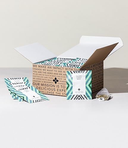 Miniatura 9 de Art of Tea  Menta orgánica de la costa del Pacífico (naturalmente sin cafeína)  50 bolsas de té de menta piramidales ecológicas  Bolsas de té de