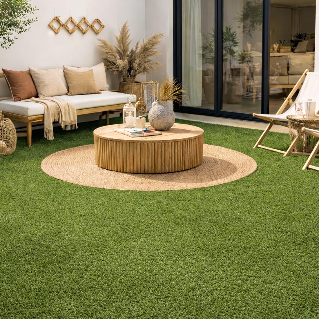 Acomoda Textil – Césped Artificial Alta Densidad 7mm para Interior Exterior. Rollo Hierba Sintética con Orificios Drenaje y Fácil Instalación para Jardín, Terraza, Piscina (Altura 7mm, 1x2,5m) — view 5