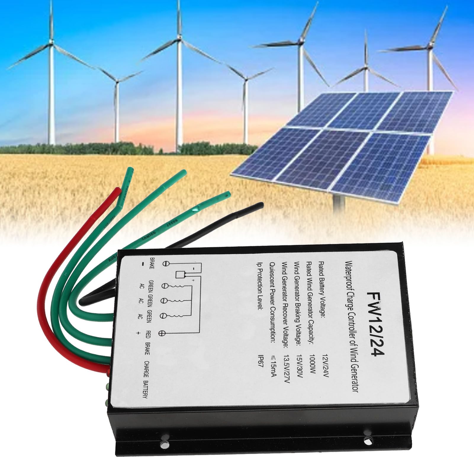 Generatore Ibrido Impermeabile Ad Alta Efficienza con Regolatore di Carica per Eoliche per Uso Esterno in Lega di Alluminio 1000W