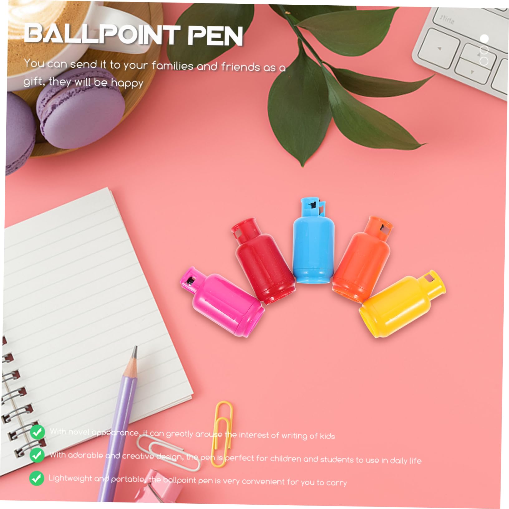 VILLCASE 4 Ensembles Stylo À Bille Réservoir D'essence Surligneurs Produit Gel S'agiter Conseil Portable Stylos Bille Pen Adorables Stylos À Pilules Stylos Amusants Plastique 18 Pièces * 4