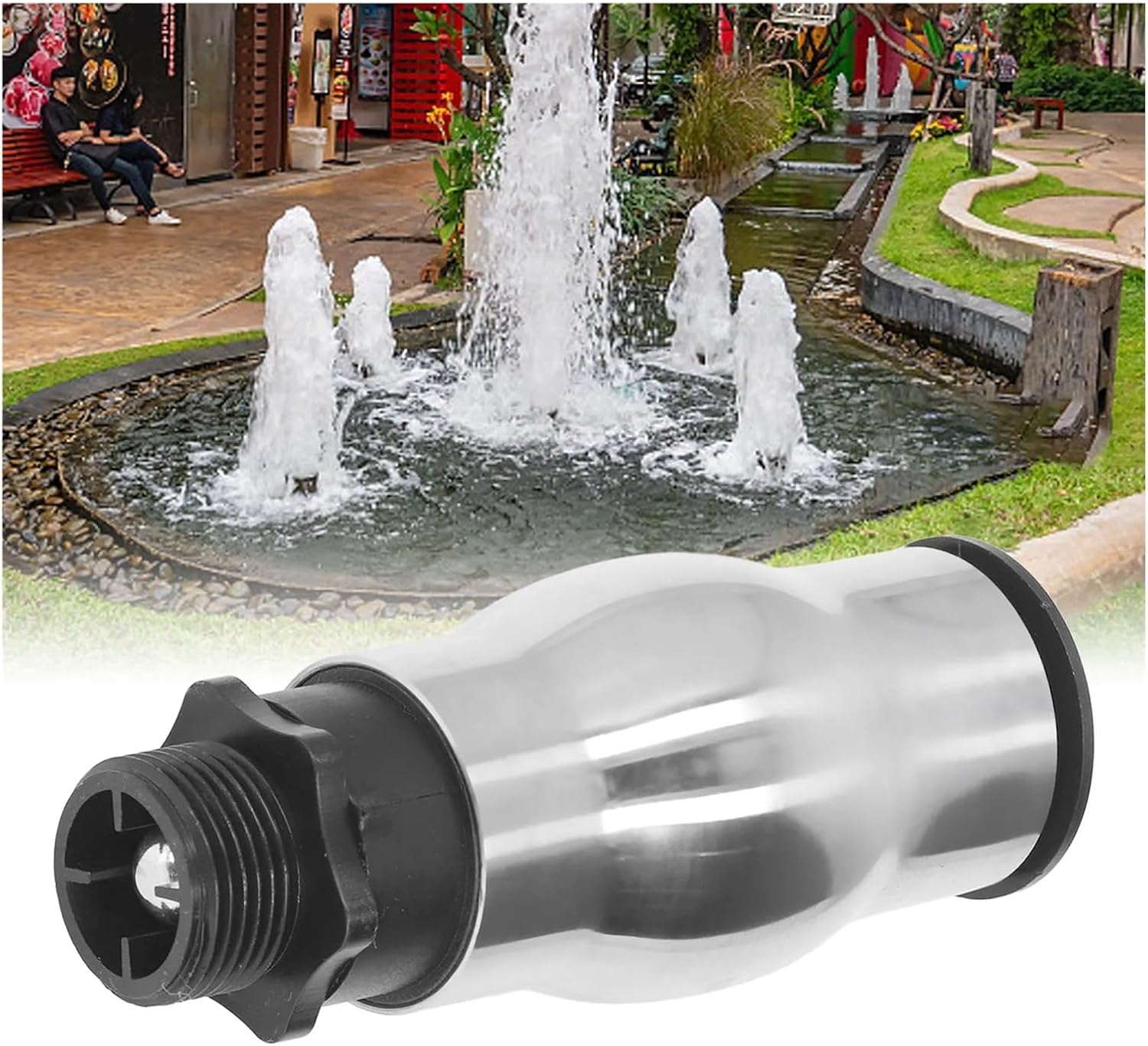 Fountain Sprinkler Male Thread Frothy Foam Fountain Nozzle 304 Stainless Steel Water Spray for Garden Pond Lake for Fountains